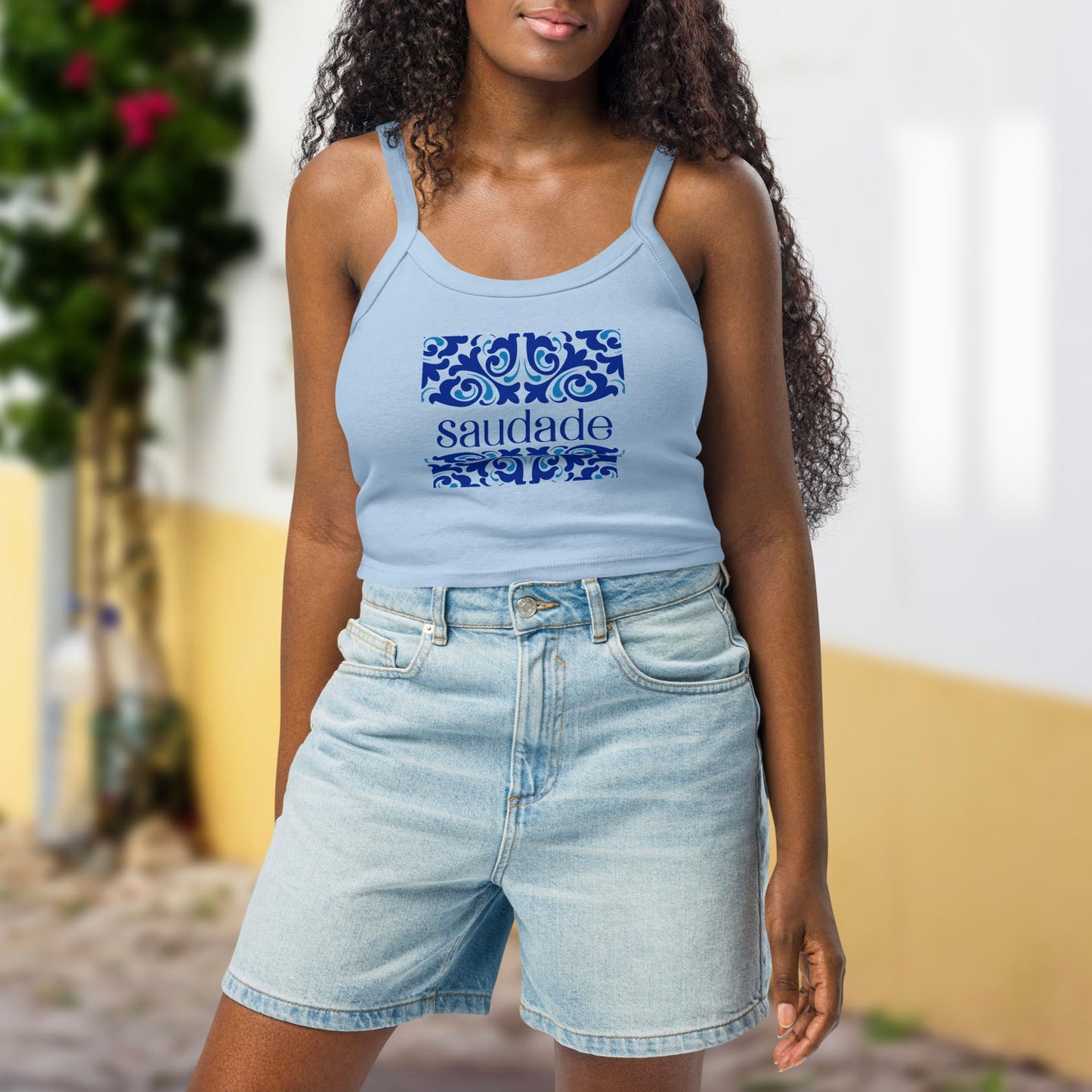 Débardeur côtelé « Azulejo Saudade »