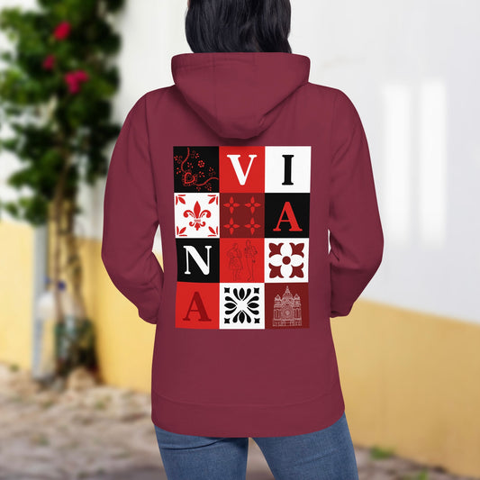 Sweat à capuche brodé « Viana é Amor »