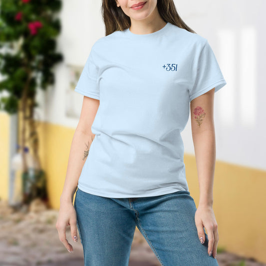 T-shirt brodé « +351 »