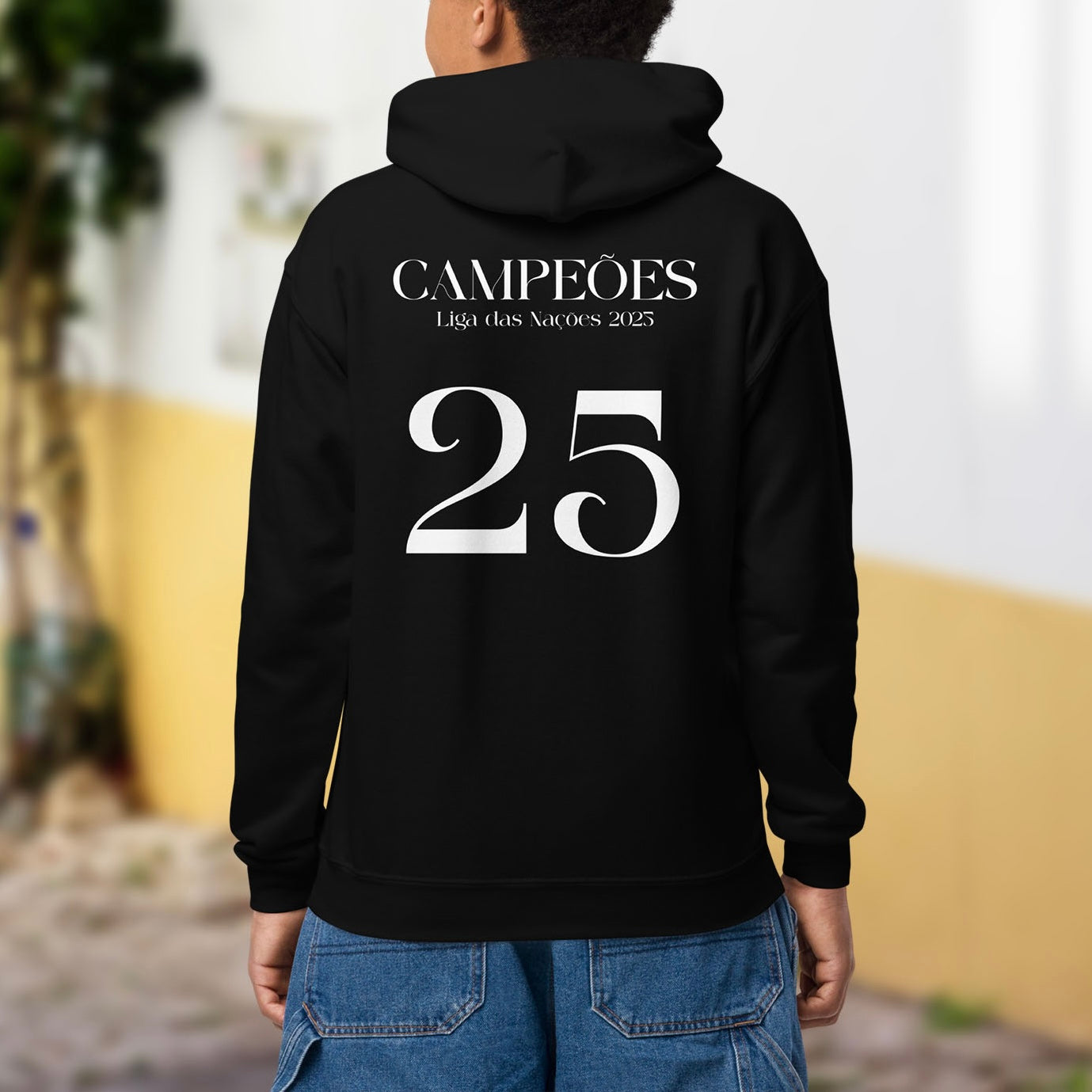 Sweat à capuche enfant brodé « Campeões - Liga das Nações 2025 » - Édition limitée