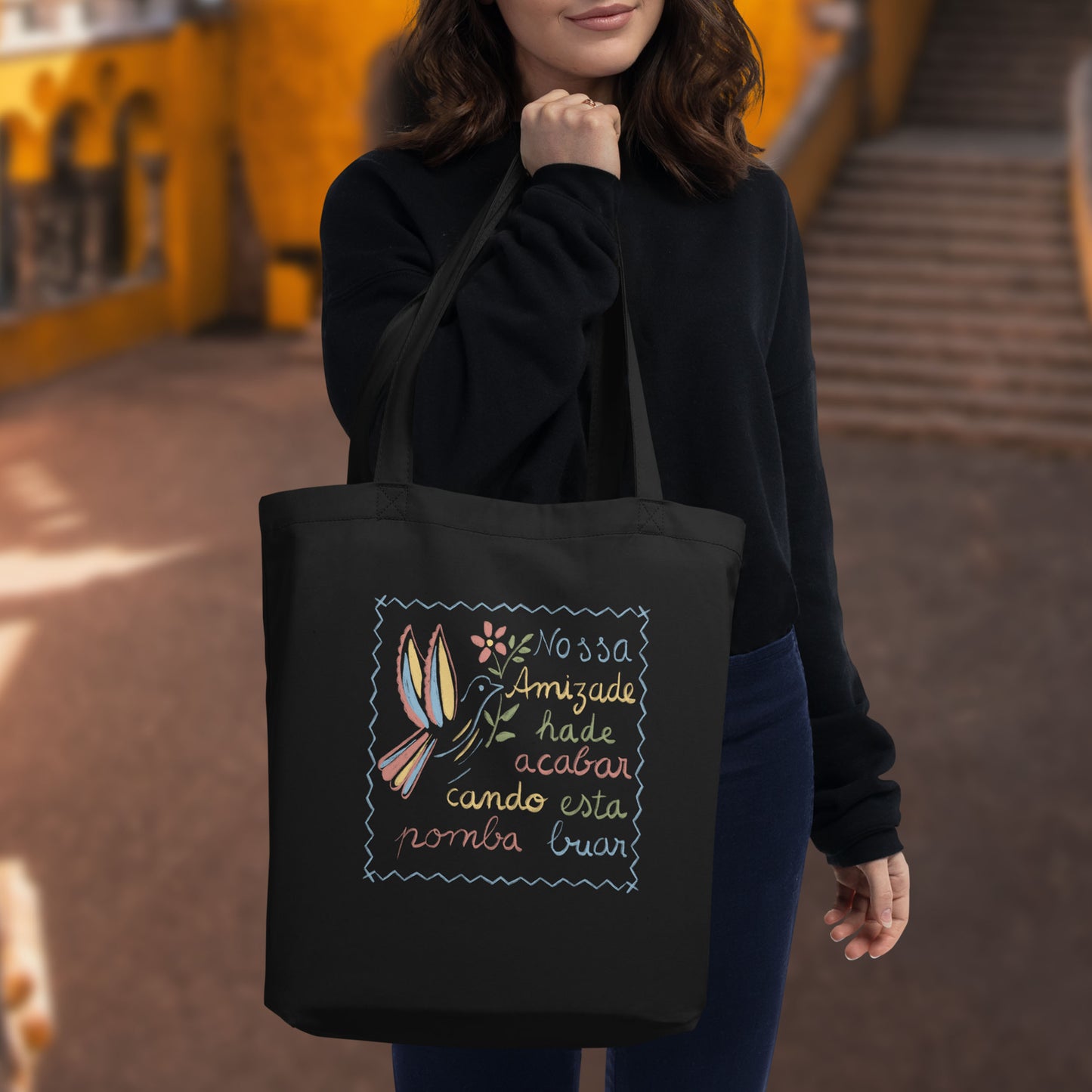 Tote bag en coton bio "Amizade"