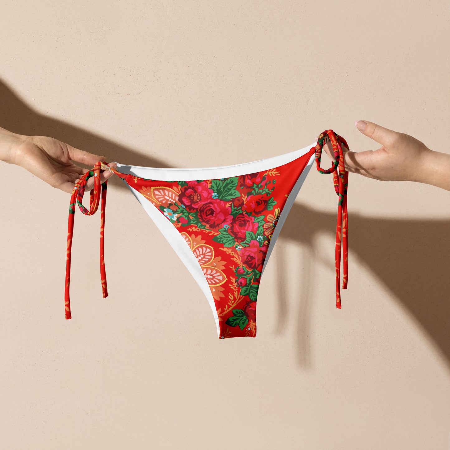 Bas de bikini « Foulard portugais Minhoto rouge »