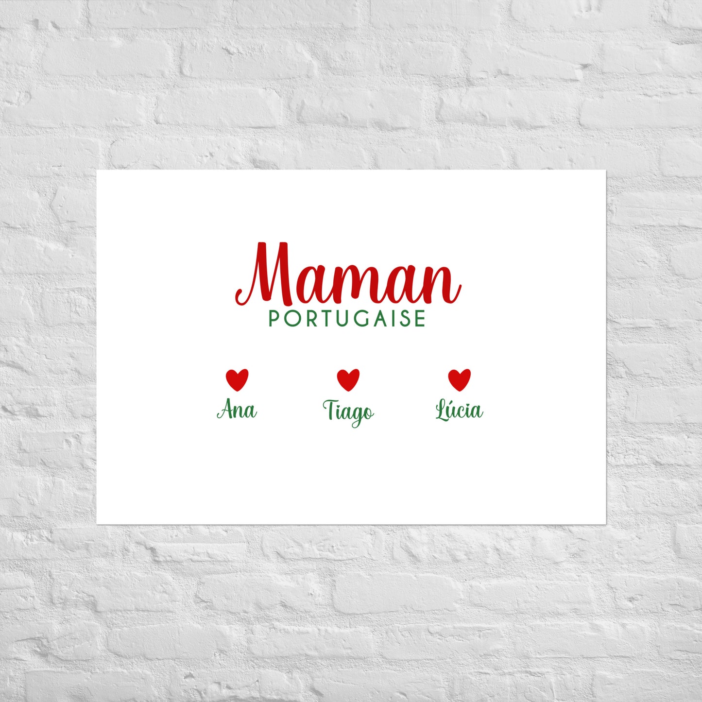 Affiche « Maman portugaise » personnalisable