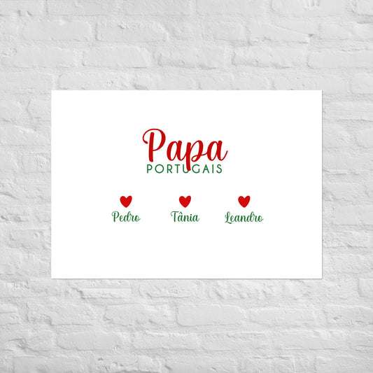 Affiche « Papa portugais » personnalisable