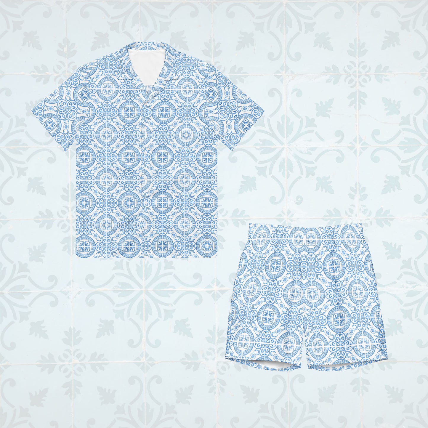 Ensemble chemise + short de bain « Azulejos de Figueira da Foz »