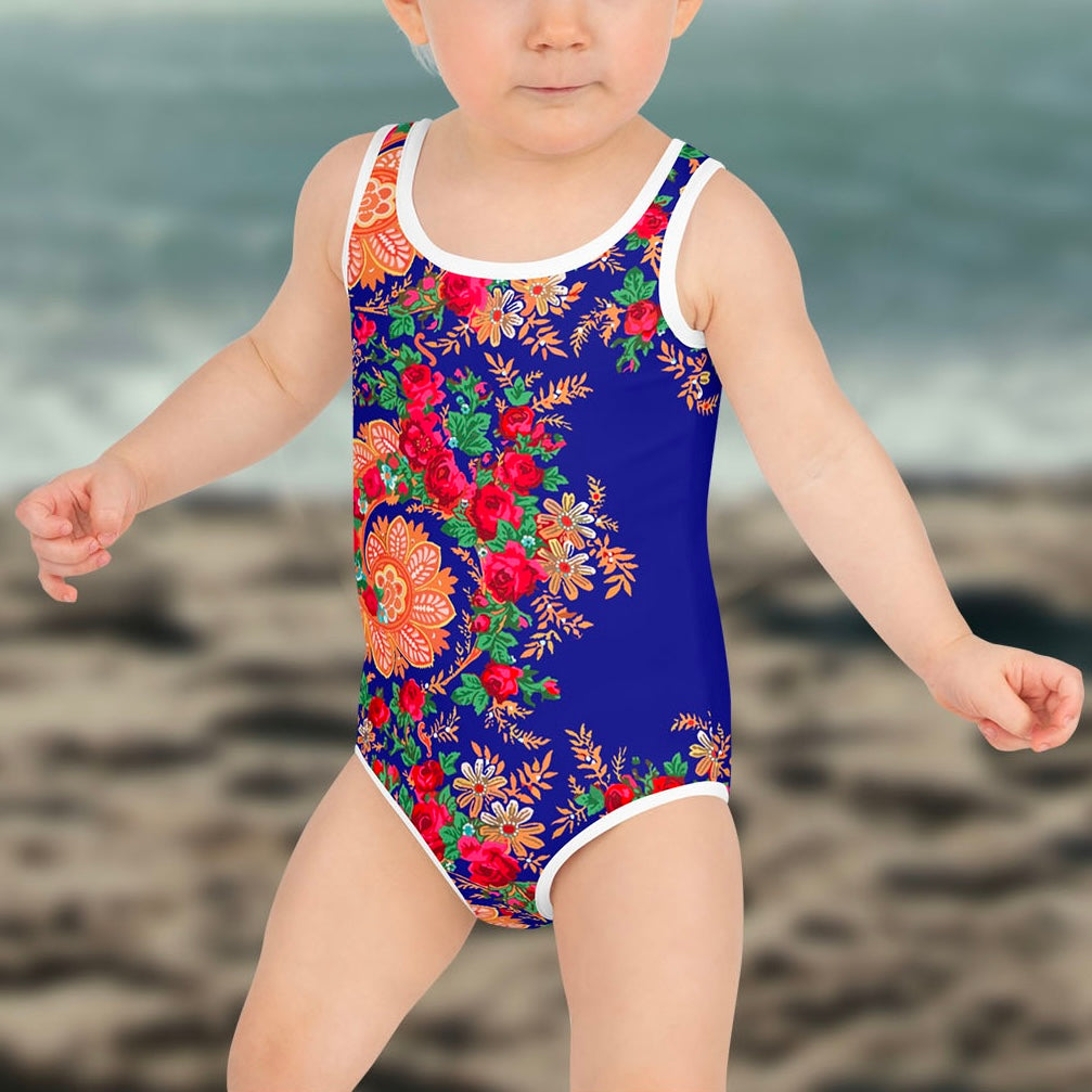 Maillot de Bain enfant « Foulard portugais Minhoto bleu »