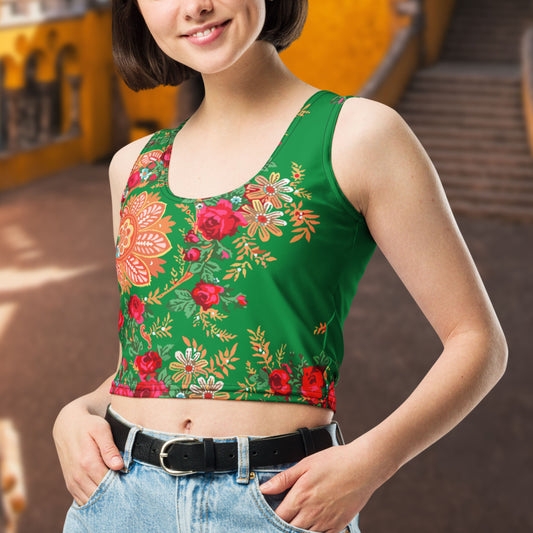 Crop-Top “Lenço Português Minhoto Verde”