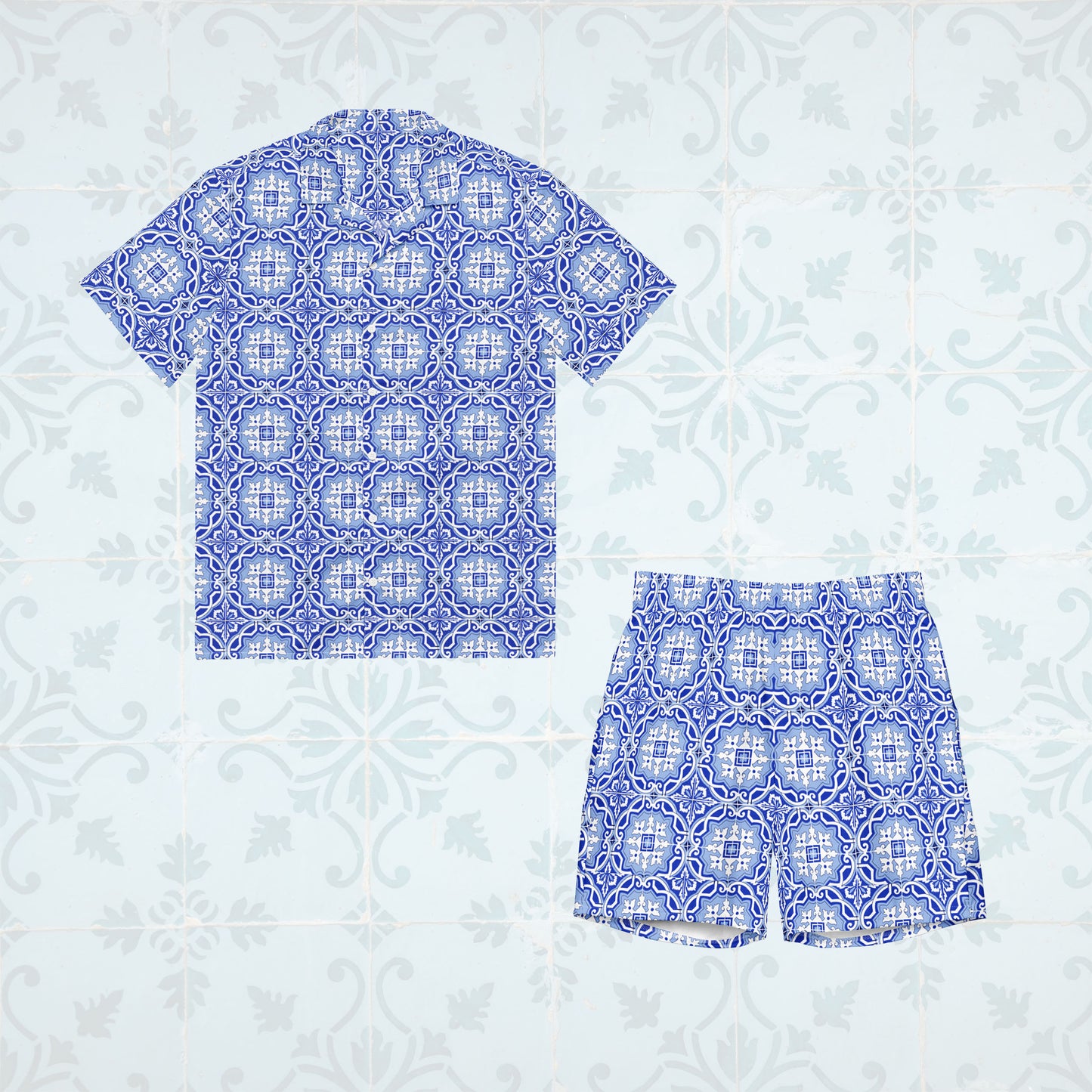 Conjunto camisa “Azulejos de Porto” + calções de banho