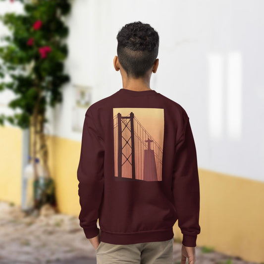 Moletom infantil “Pôr do Sol em Lisboa”