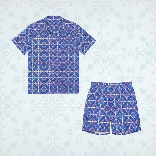 Ensemble chemise + short de bain « Azulejos »