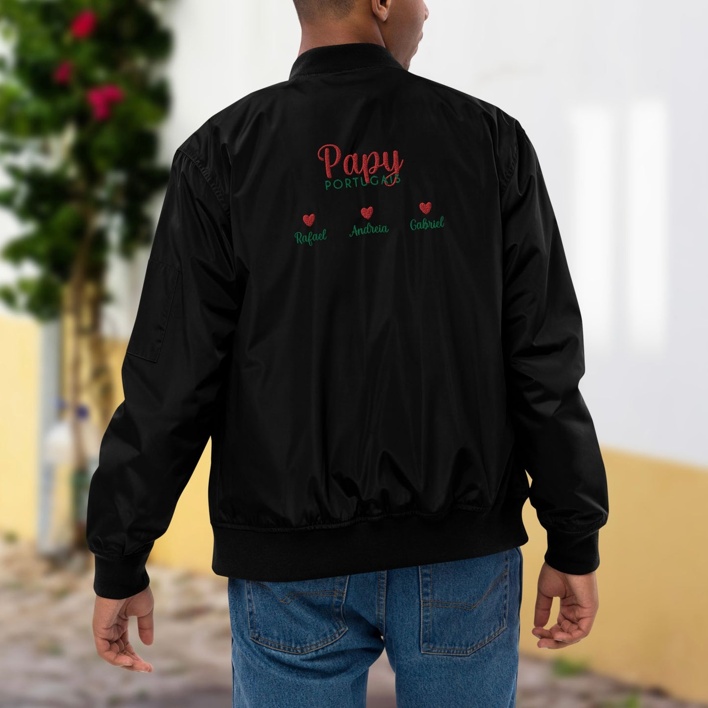 Jaqueta bomber bordada “Vovô Português” personalizável