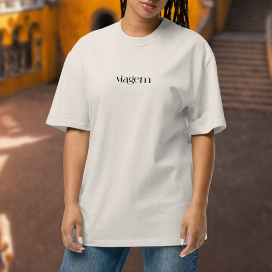 T-shirt oversized “Paris - Porto” personalizável