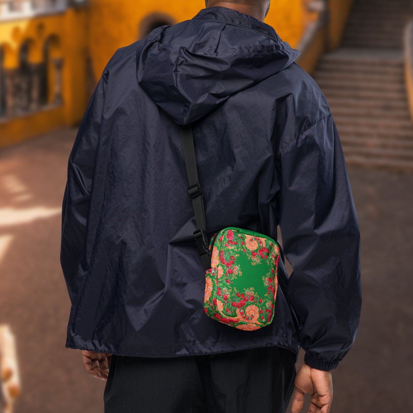 Sacoche à bandoulière « Foulard portugais Minhoto vert »