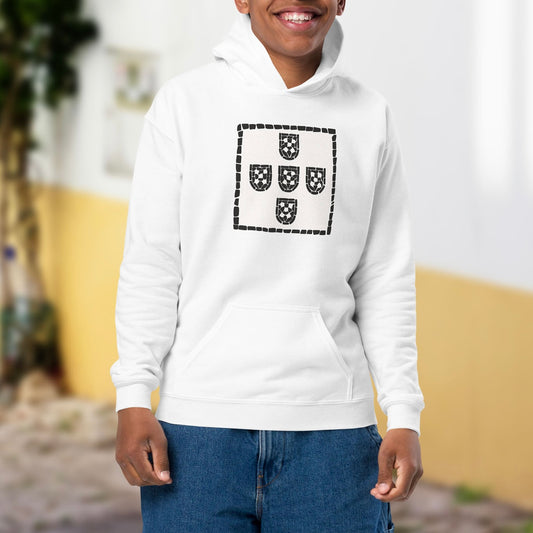 Camisola com capuz infantil “Calçada Portuguesa Crest”