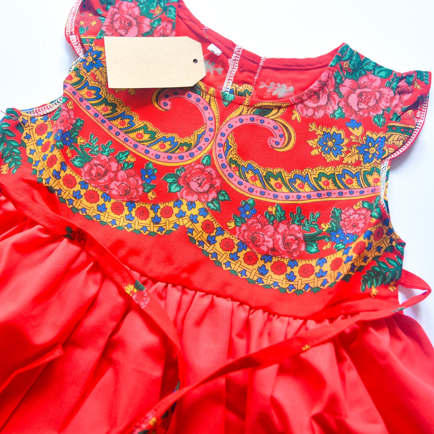 Vestido infantil “Minhota” – Vermelho