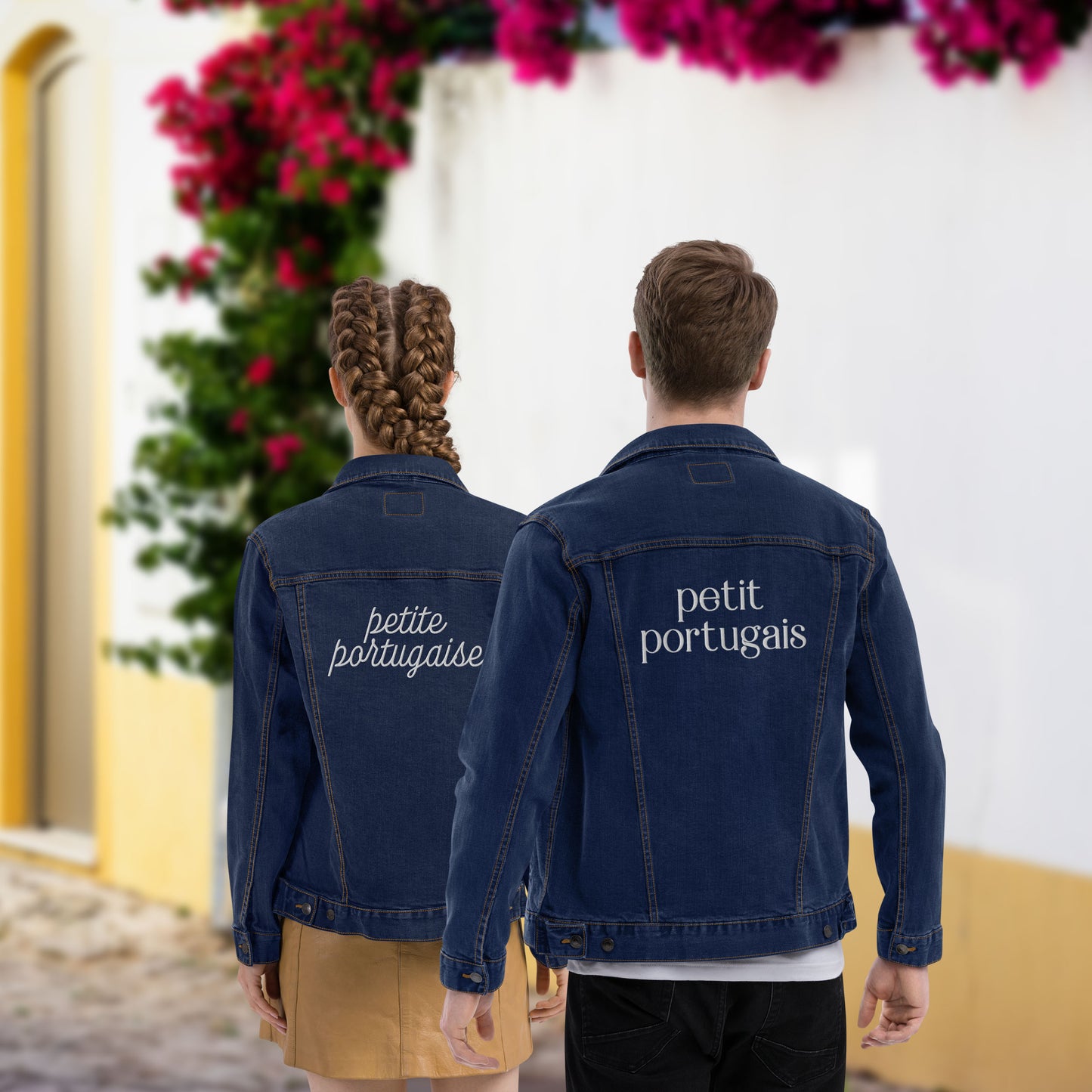 Dupla de jaquetas jeans “Little Portuguese / Little Portuguese”