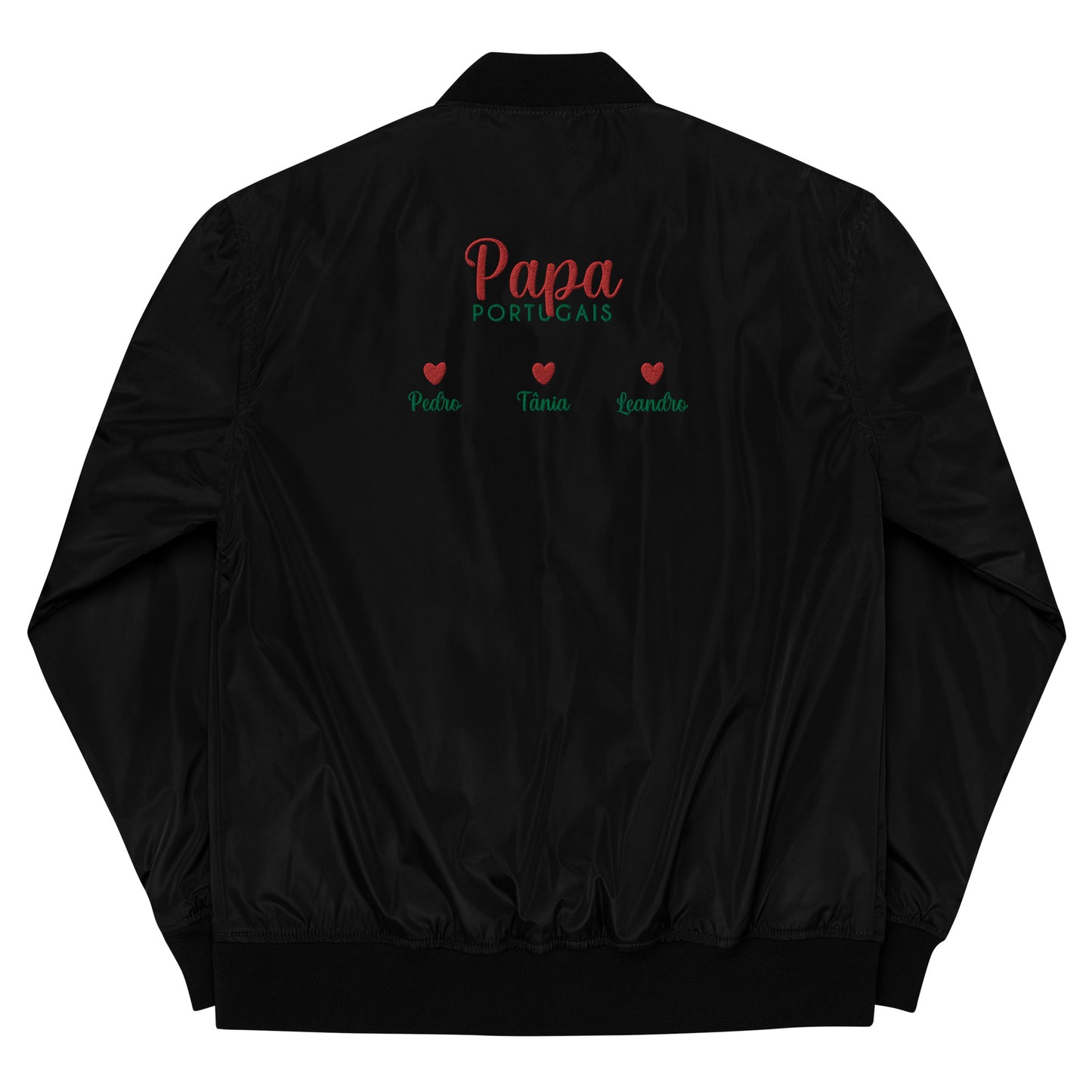 Jaqueta bomber bordada “Portuguese Dad” personalizável