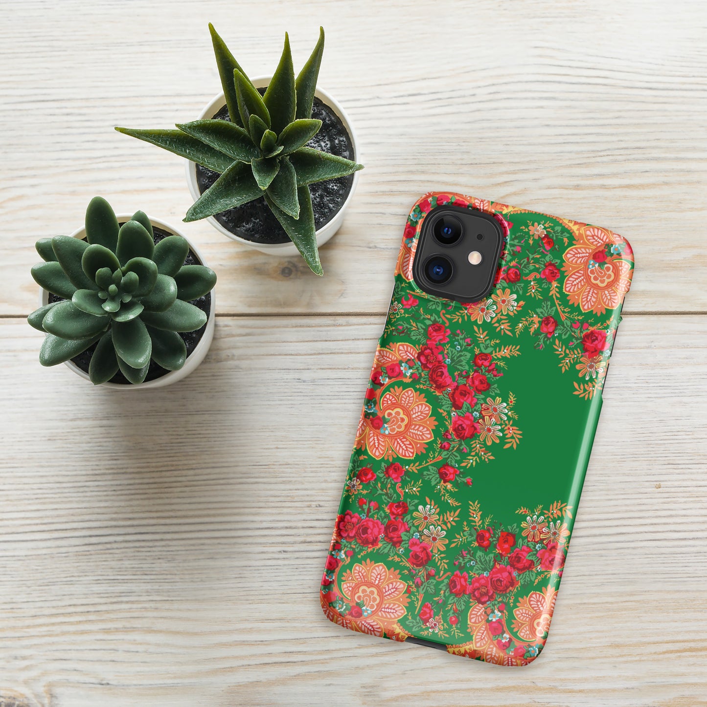 Coque iPhone rigide « Foulard portugais Minhoto vert »