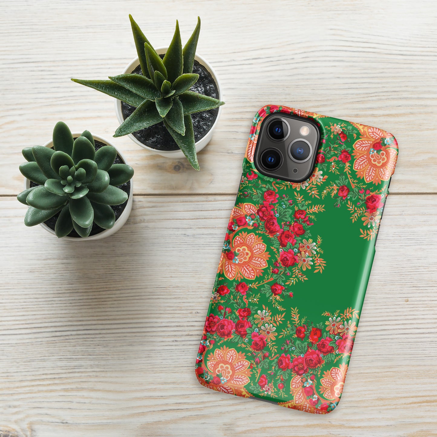 Coque iPhone rigide « Foulard portugais Minhoto vert »