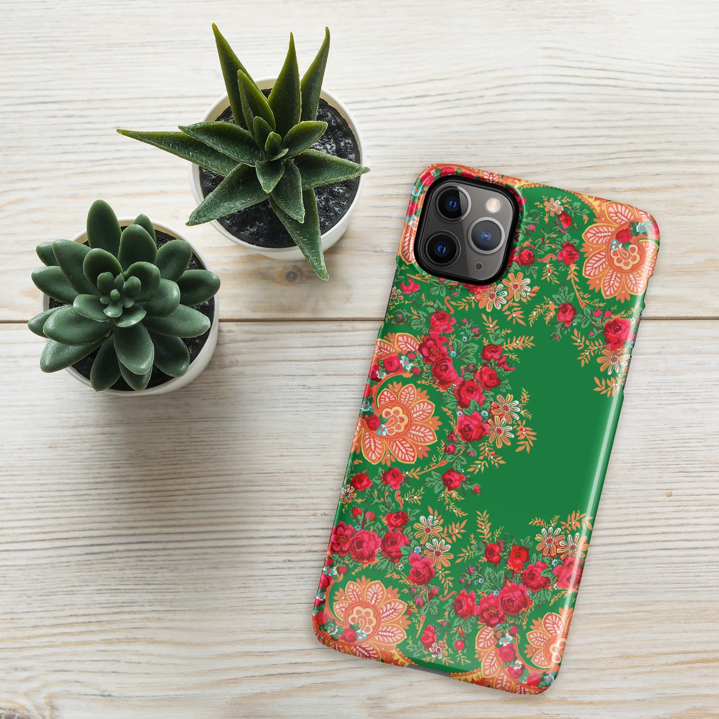 Coque iPhone rigide « Foulard portugais Minhoto vert »