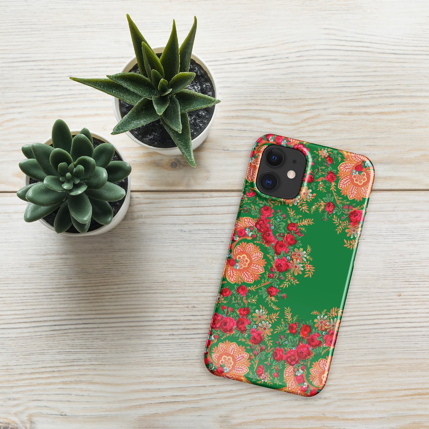 Coque iPhone rigide « Foulard portugais Minhoto vert »