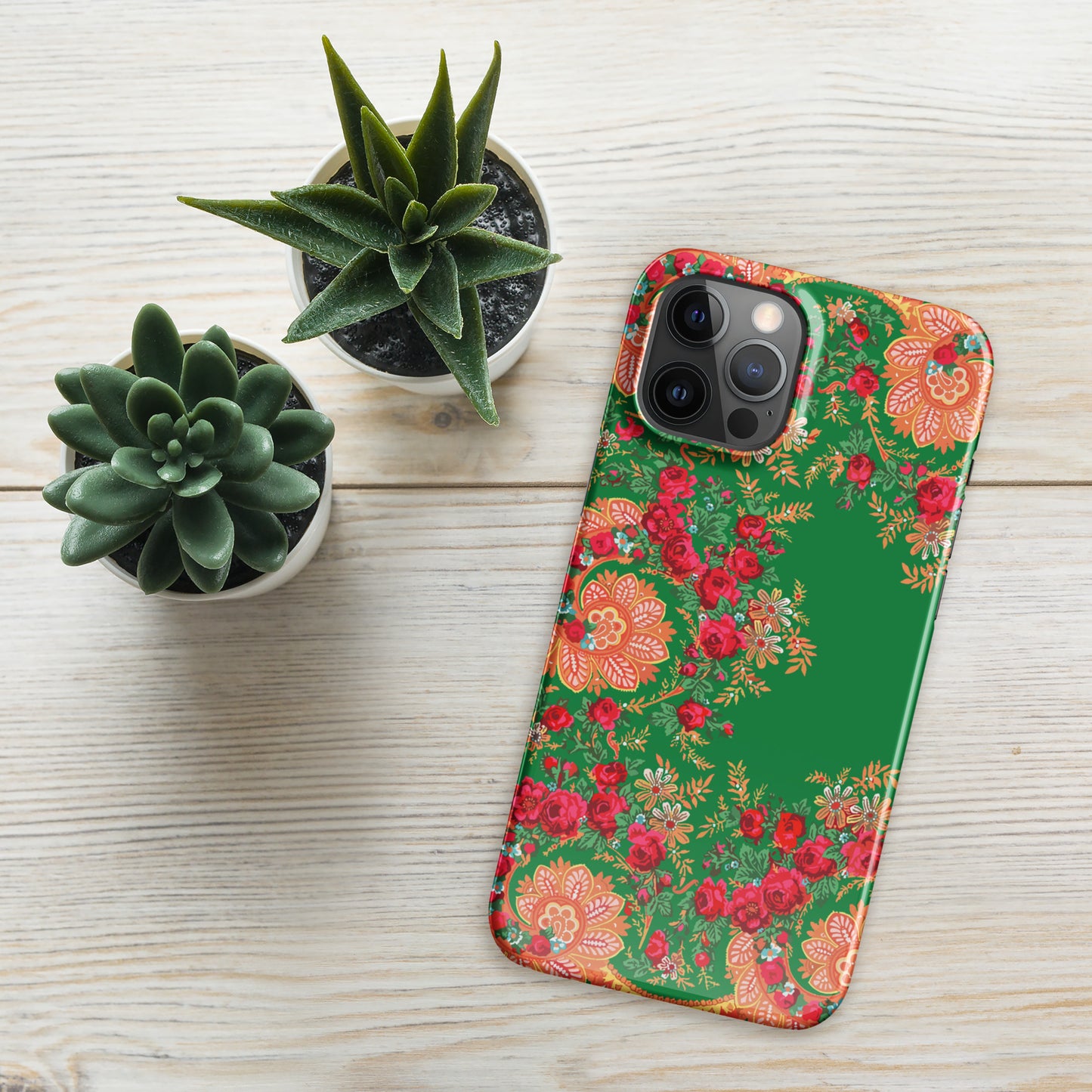 Coque iPhone rigide « Foulard portugais Minhoto vert »