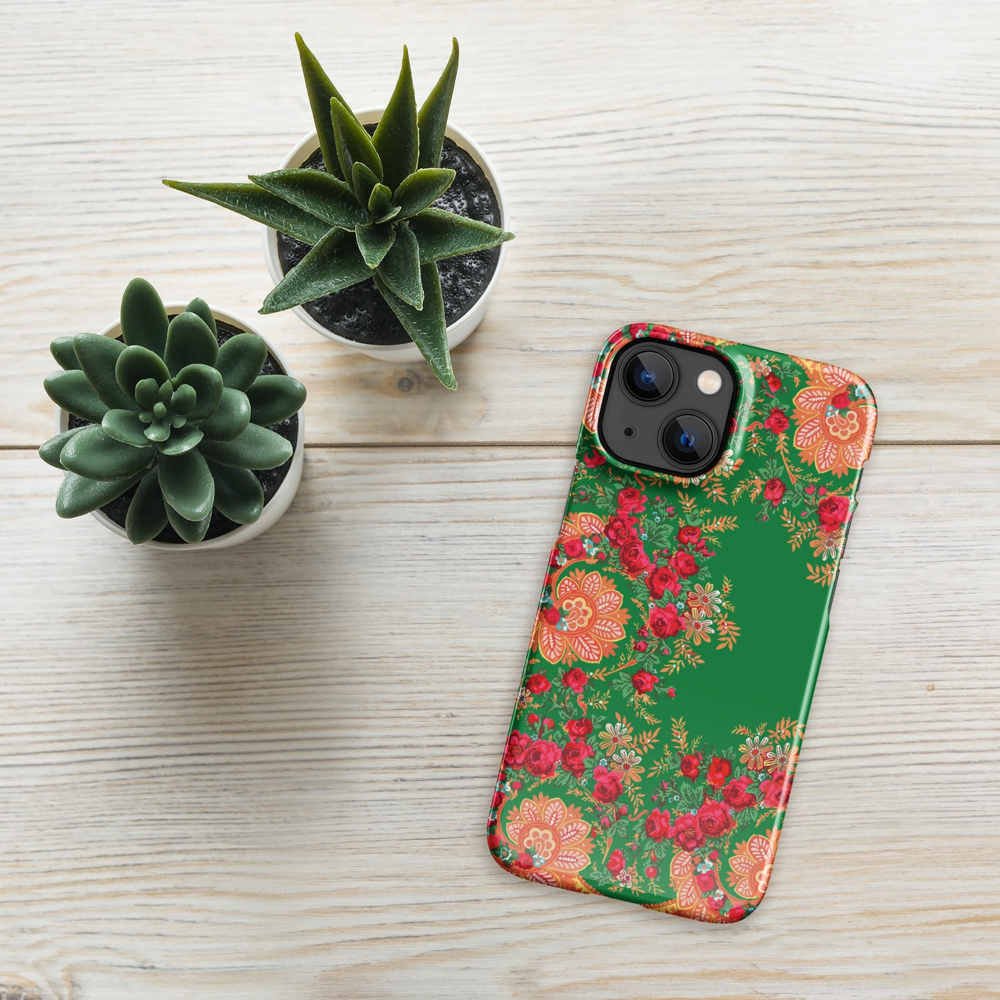 Coque iPhone rigide « Foulard portugais Minhoto vert »