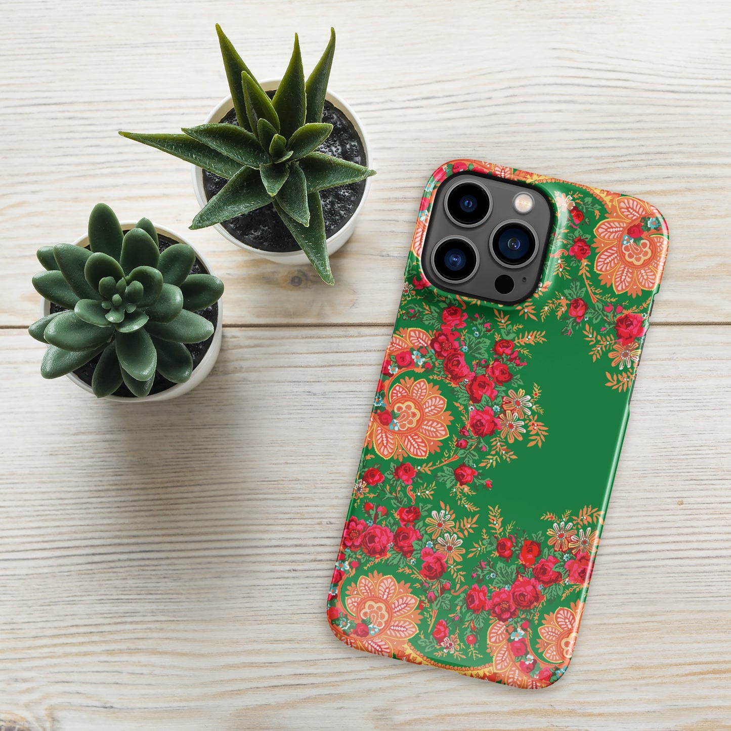 Coque iPhone rigide « Foulard portugais Minhoto vert »