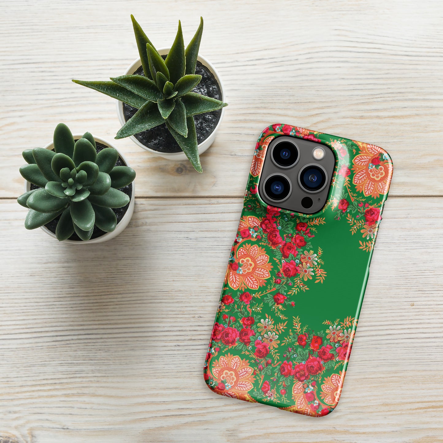 Coque iPhone rigide « Foulard portugais Minhoto vert »