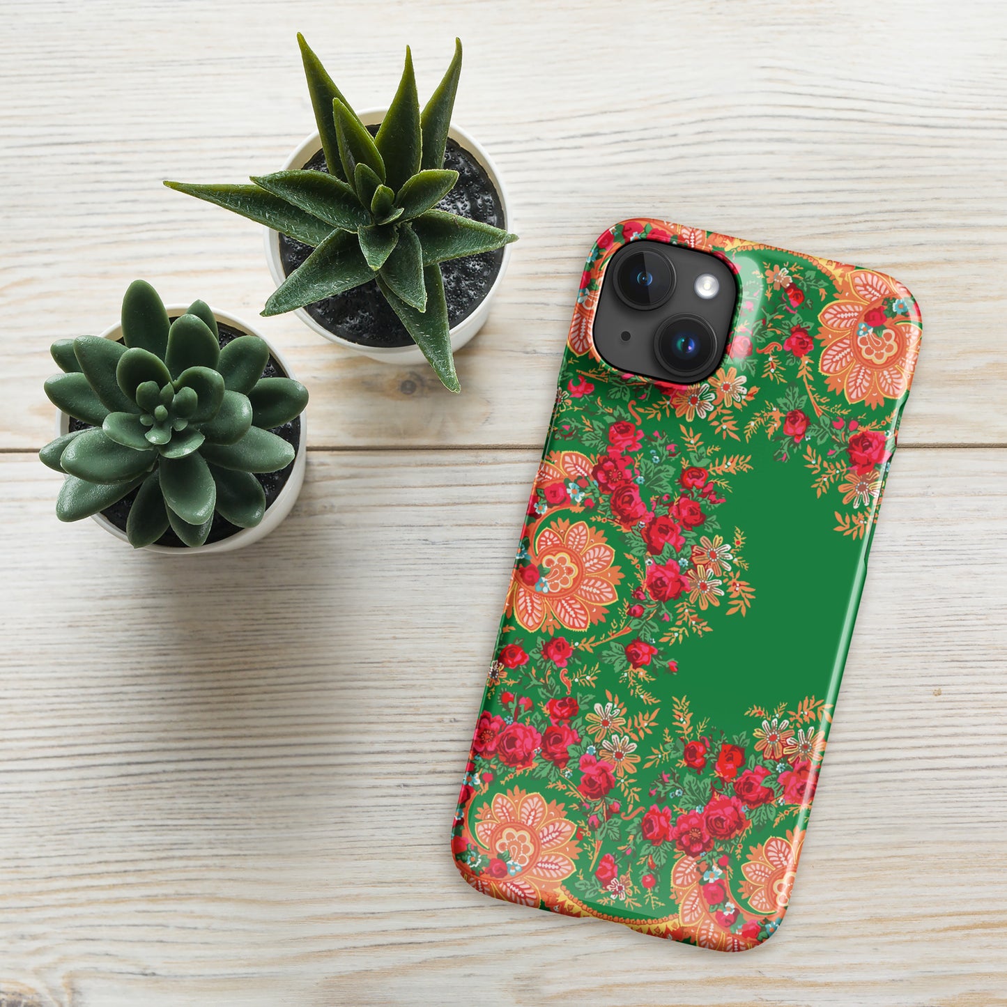 Coque iPhone rigide « Foulard portugais Minhoto vert »