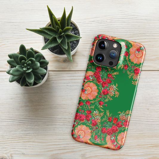 Coque iPhone rigide « Foulard portugais Minhoto vert »