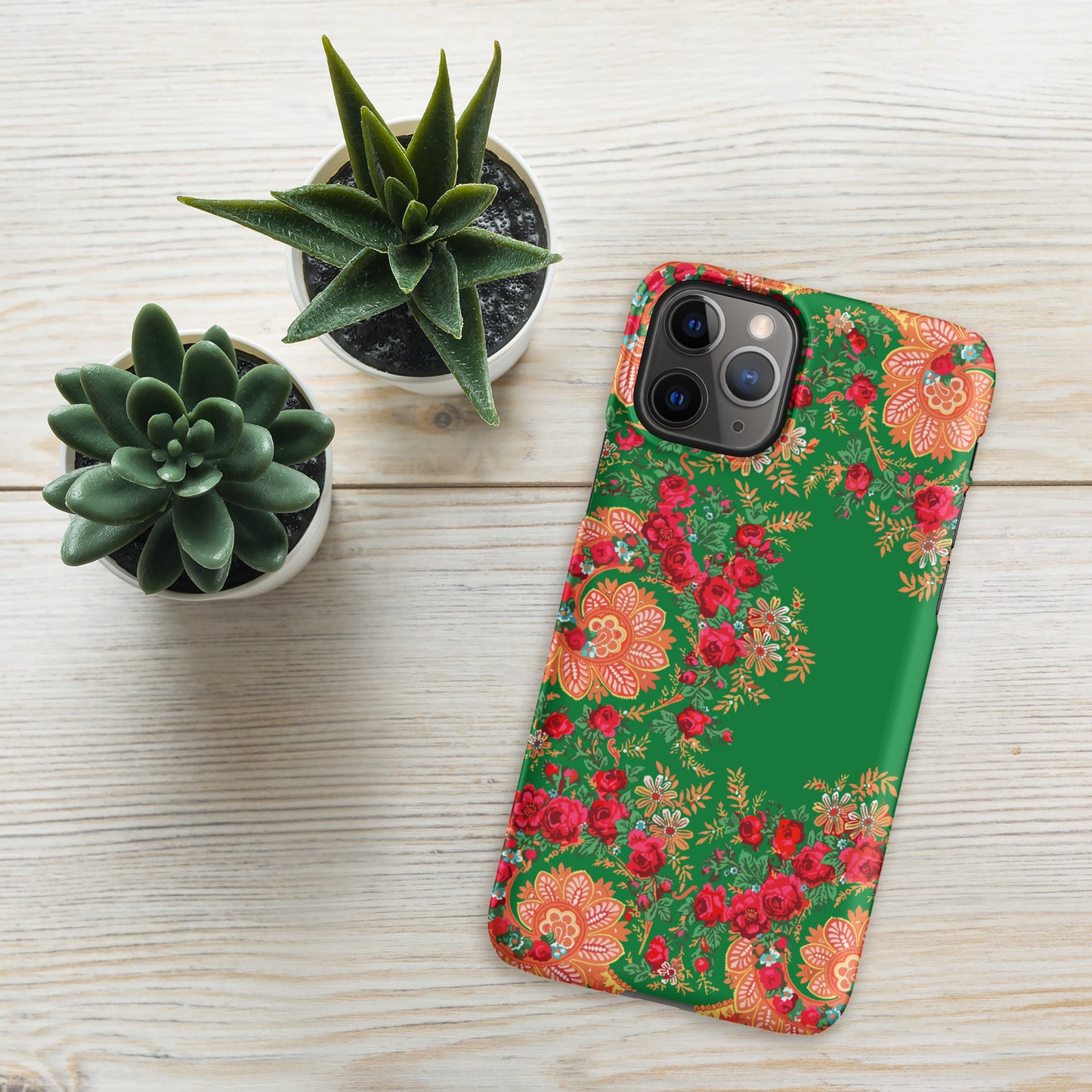 Coque iPhone rigide « Foulard portugais Minhoto vert »