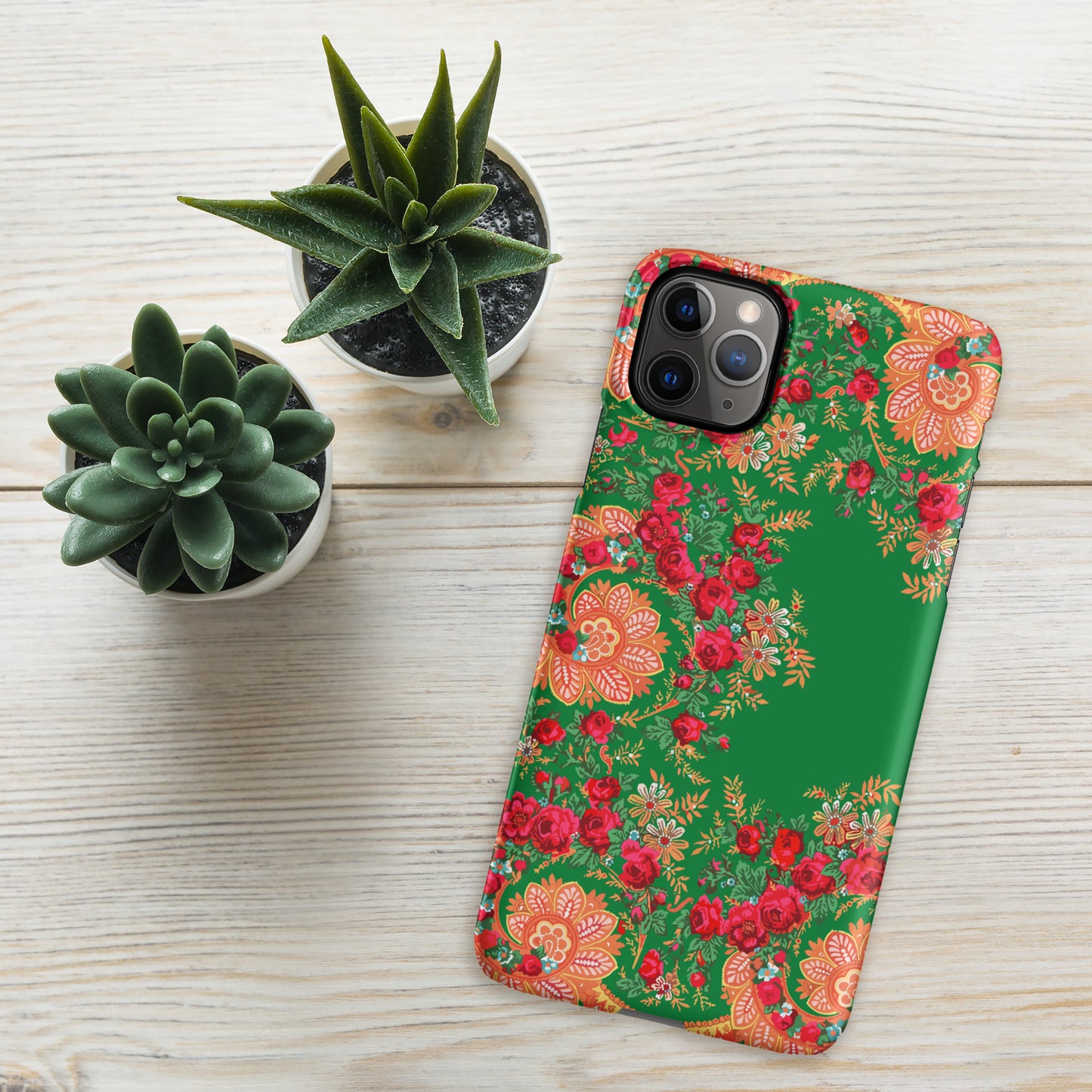 Coque iPhone rigide « Foulard portugais Minhoto vert »