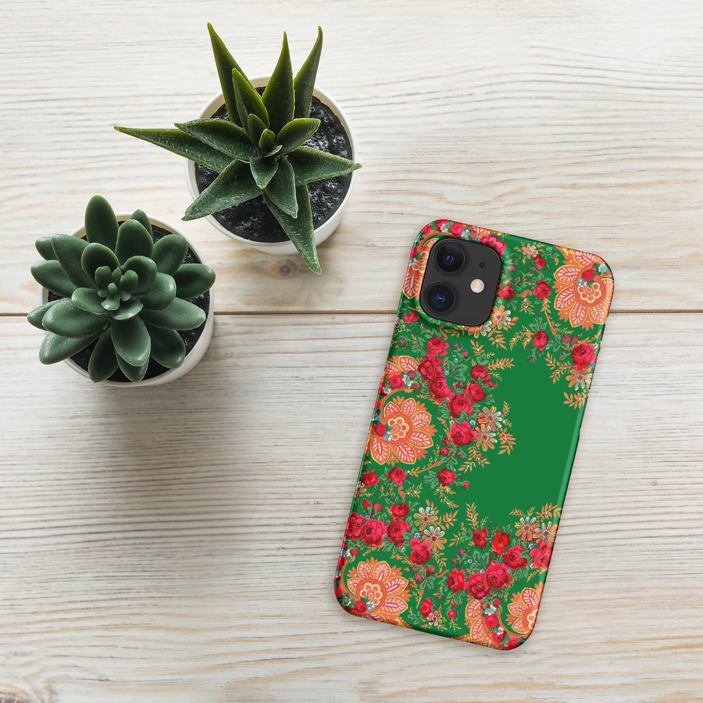 Coque iPhone rigide « Foulard portugais Minhoto vert »