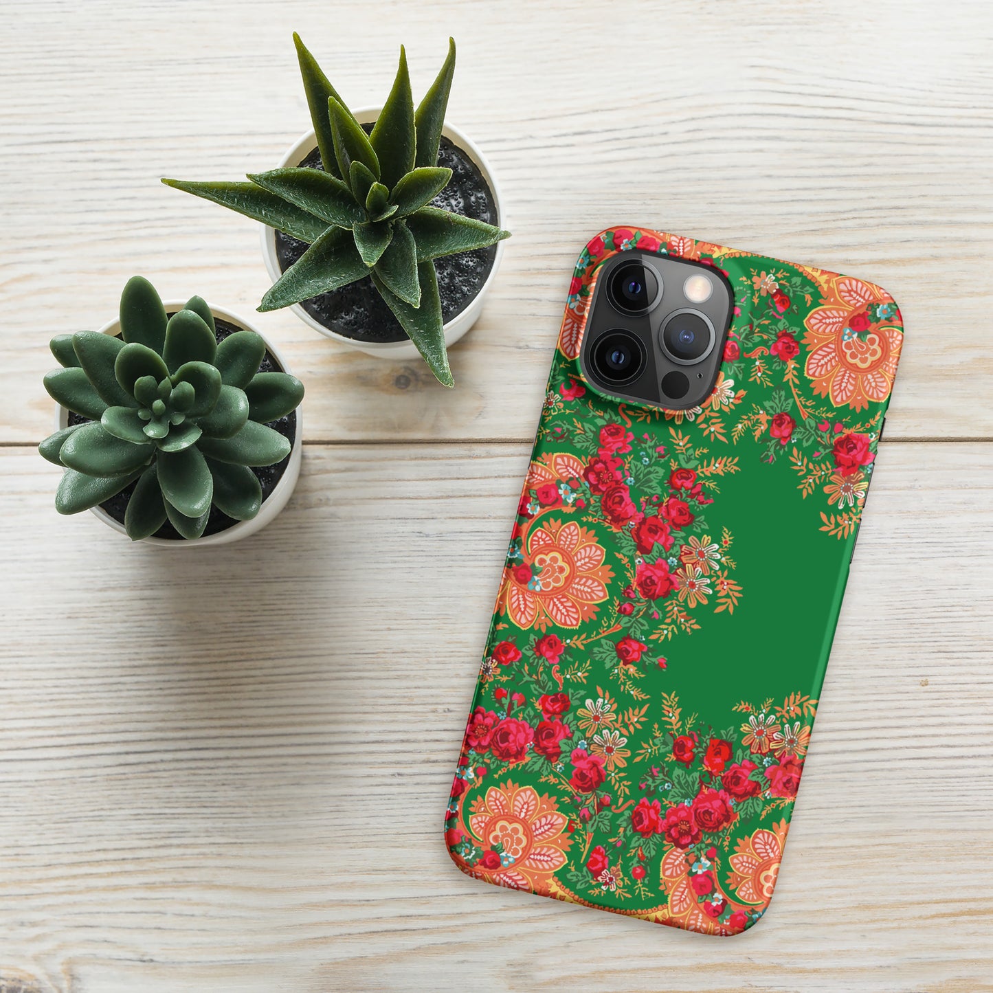 Coque iPhone rigide « Foulard portugais Minhoto vert »