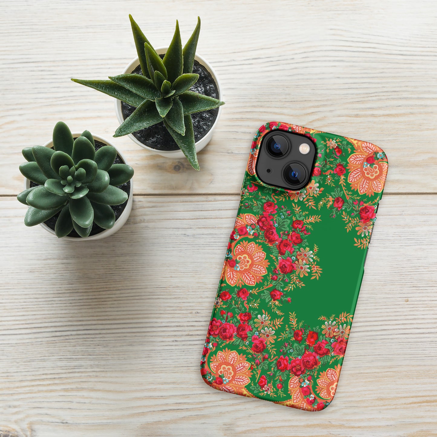 Coque iPhone rigide « Foulard portugais Minhoto vert »