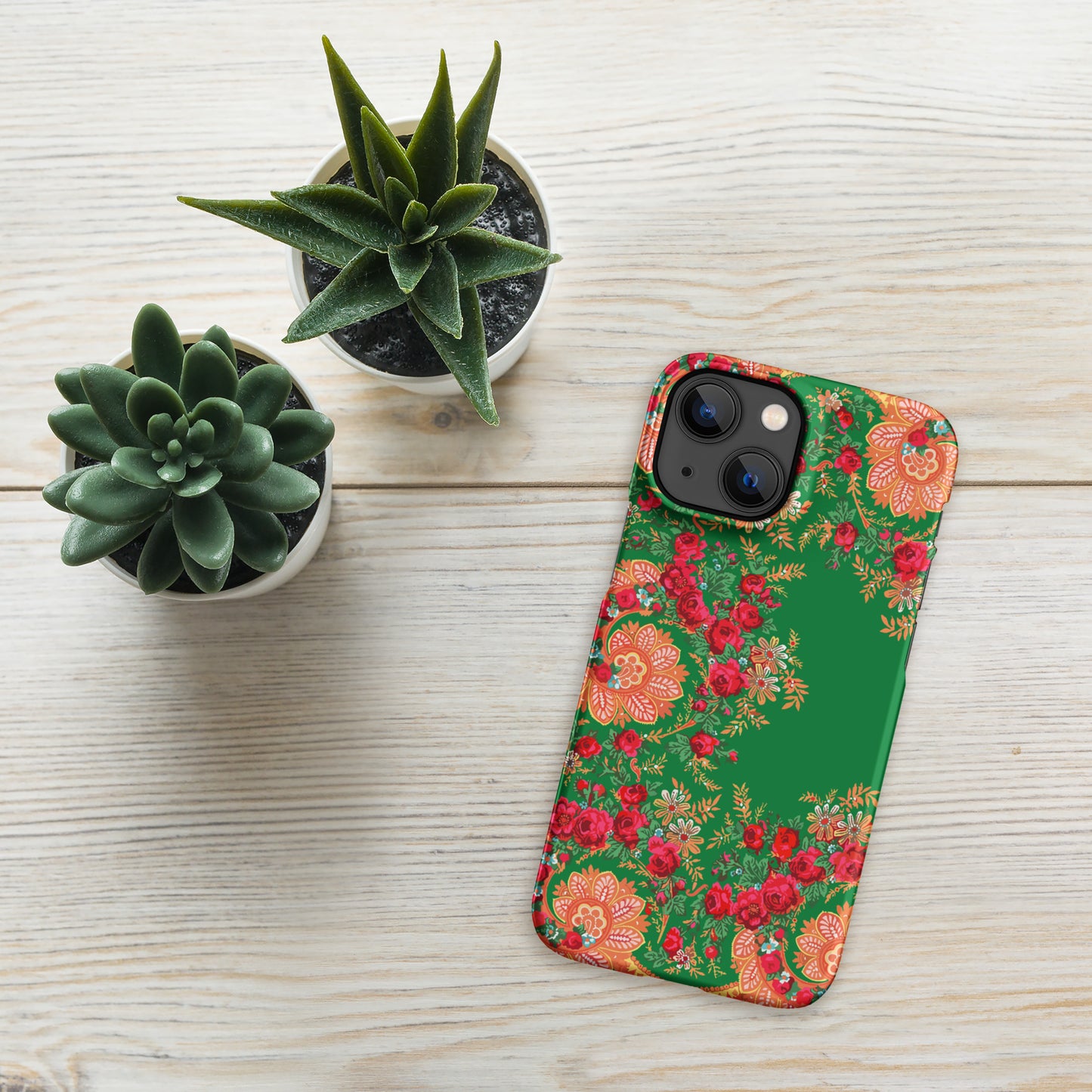 Coque iPhone rigide « Foulard portugais Minhoto vert »