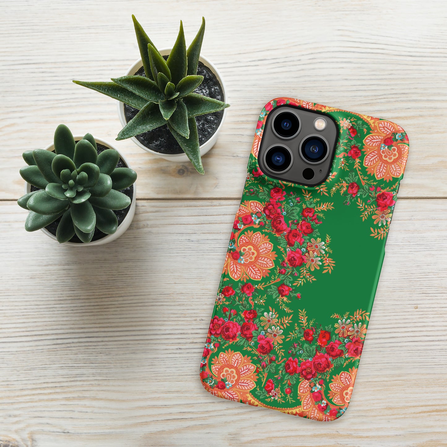 Coque iPhone rigide « Foulard portugais Minhoto vert »