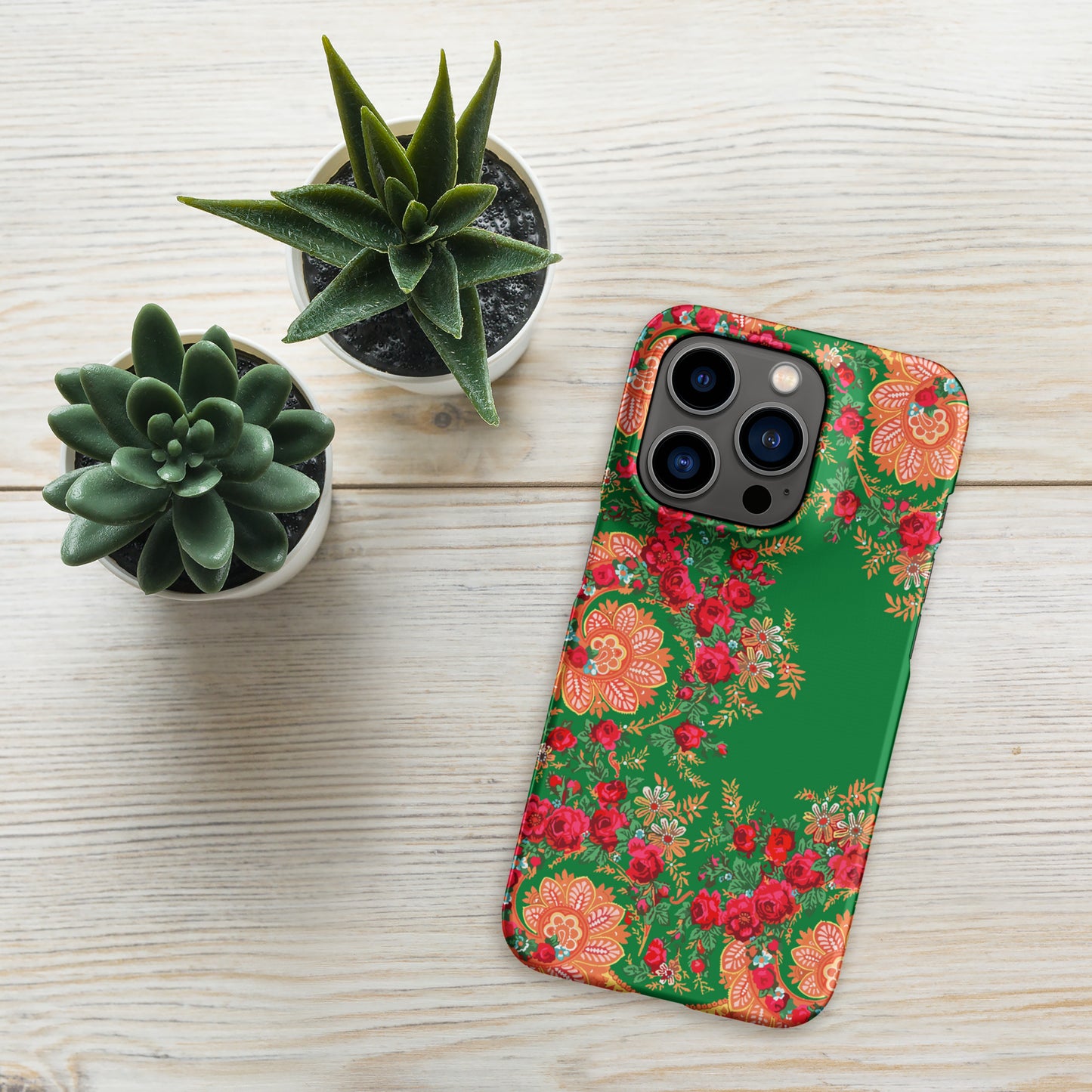 Coque iPhone rigide « Foulard portugais Minhoto vert »