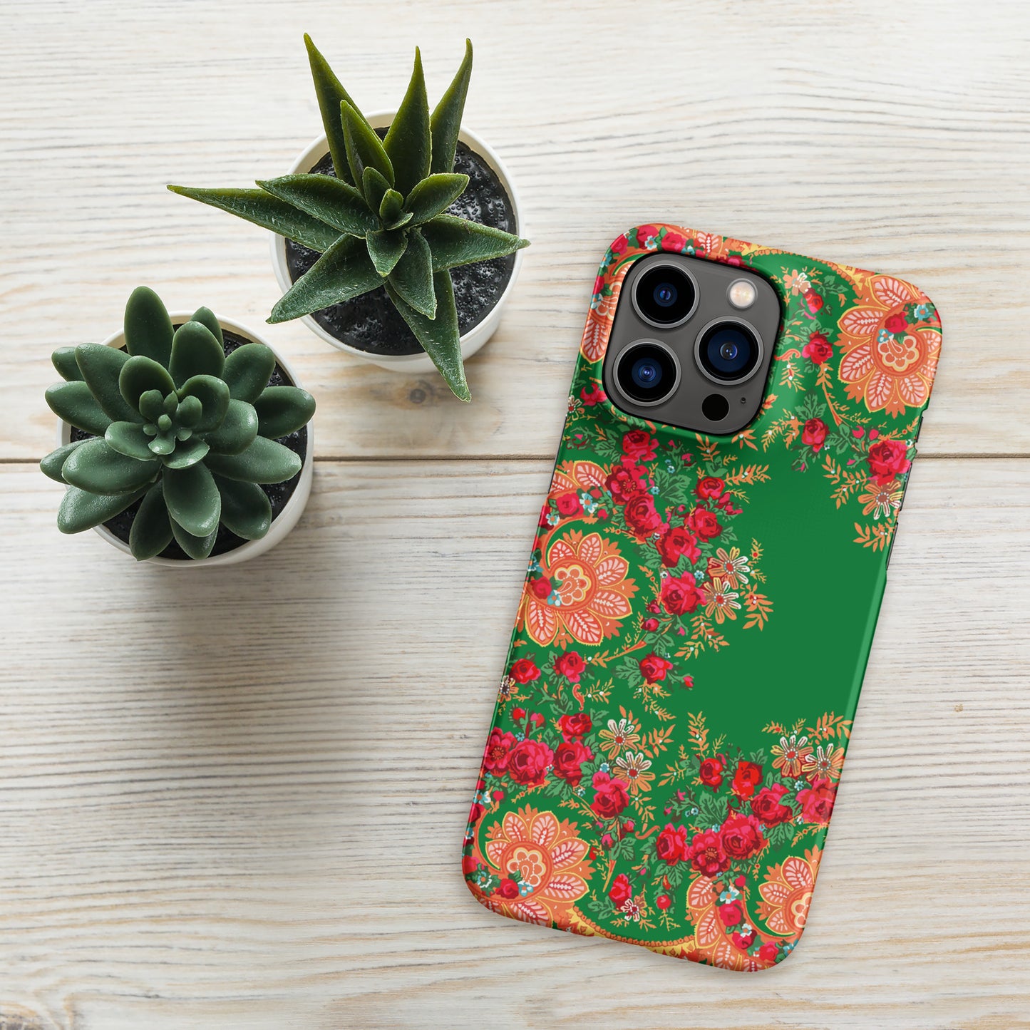 Coque iPhone rigide « Foulard portugais Minhoto vert »