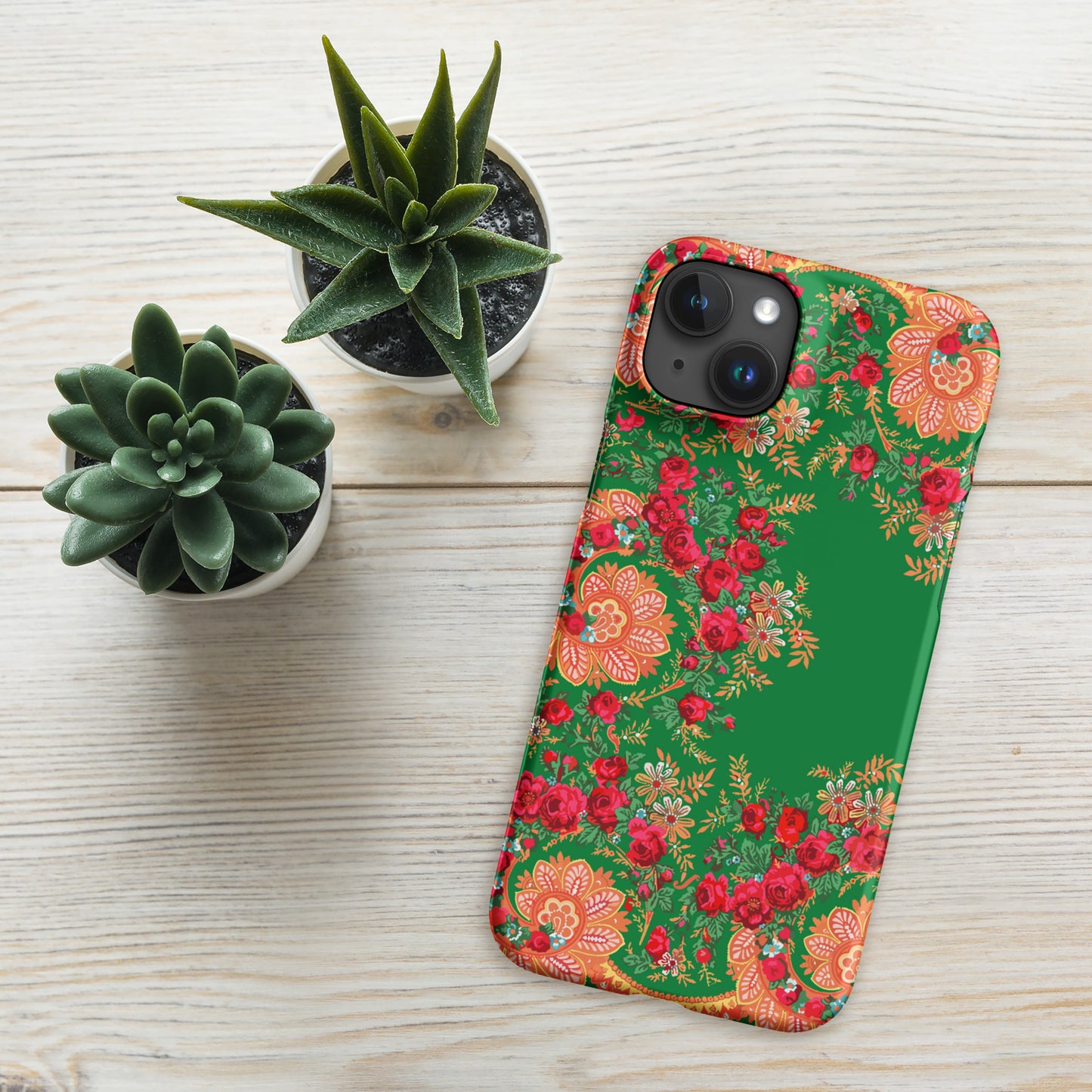 Coque iPhone rigide « Foulard portugais Minhoto vert »