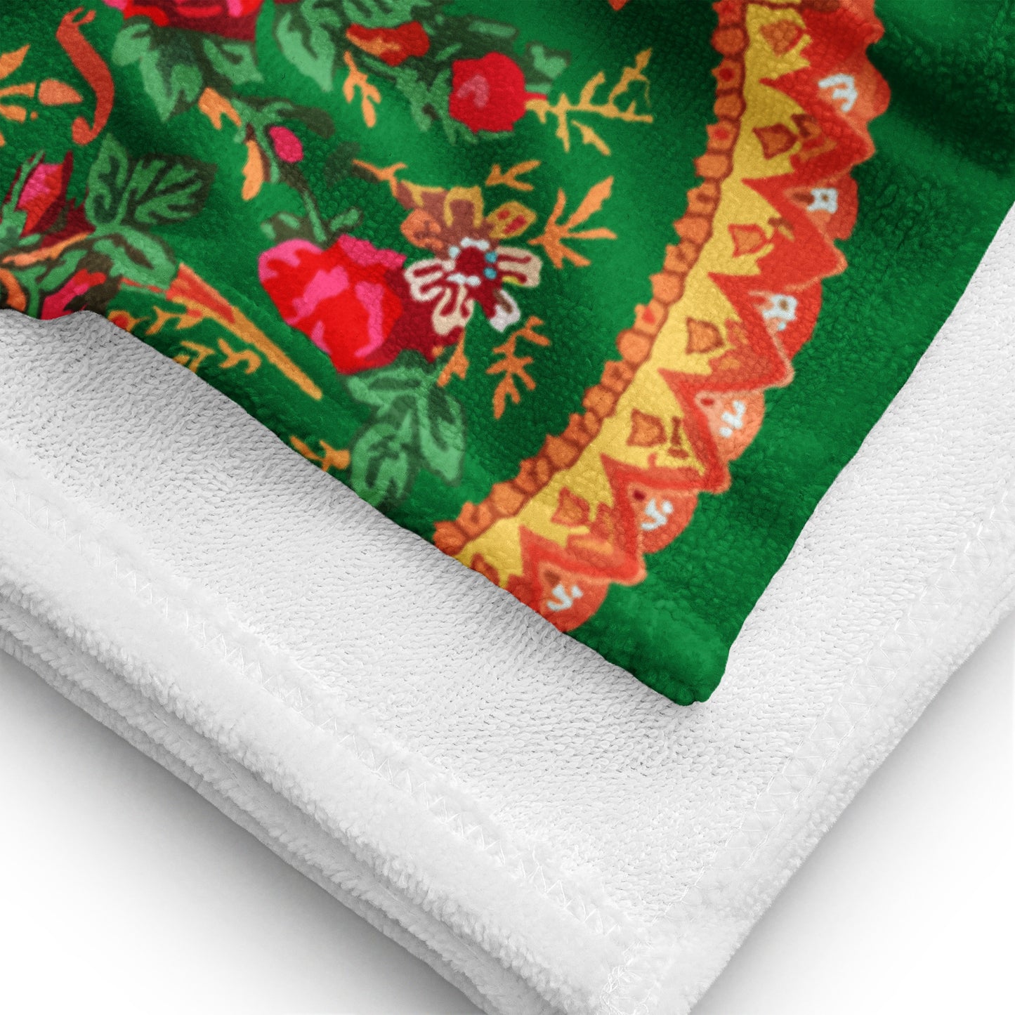 Serviette de plage « Foulard portugais Minhoto vert »