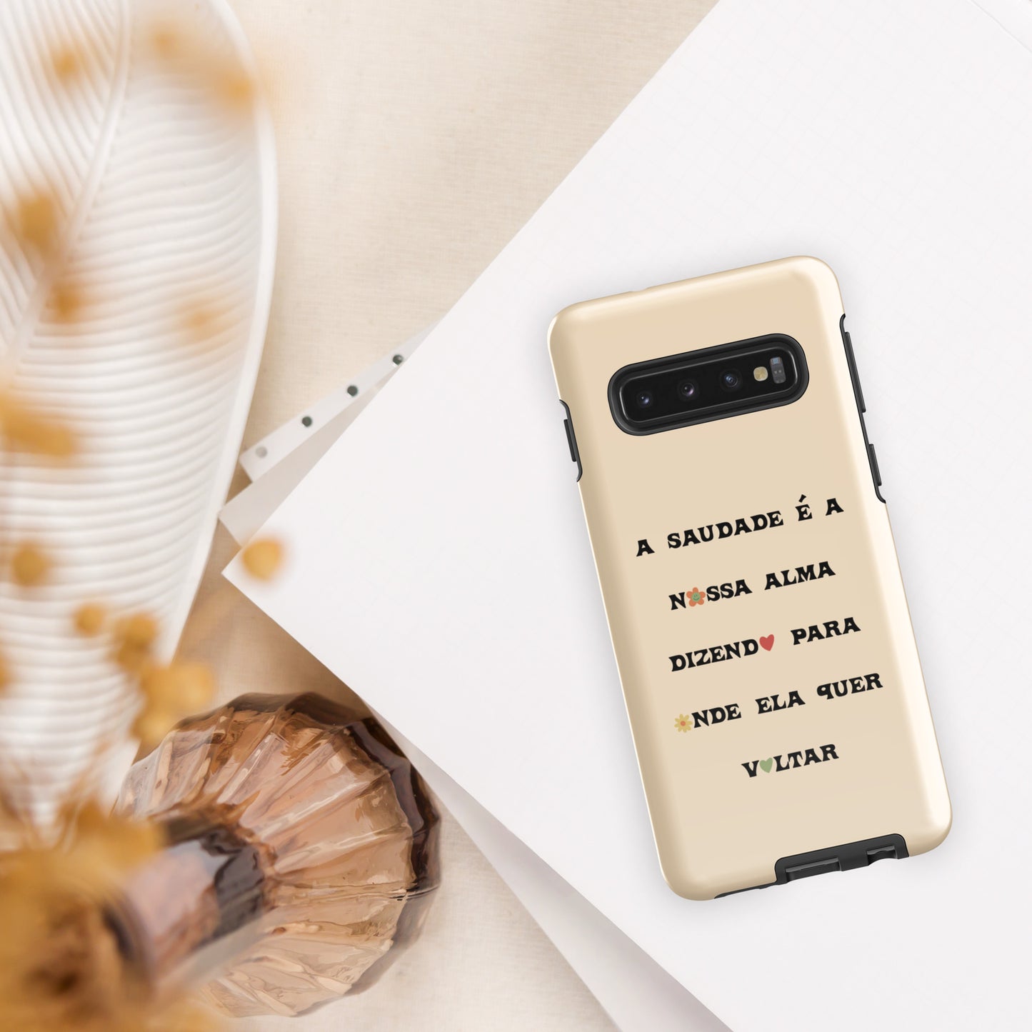 Coque Samsung rigide double protection « A saudade é a nossa alma »