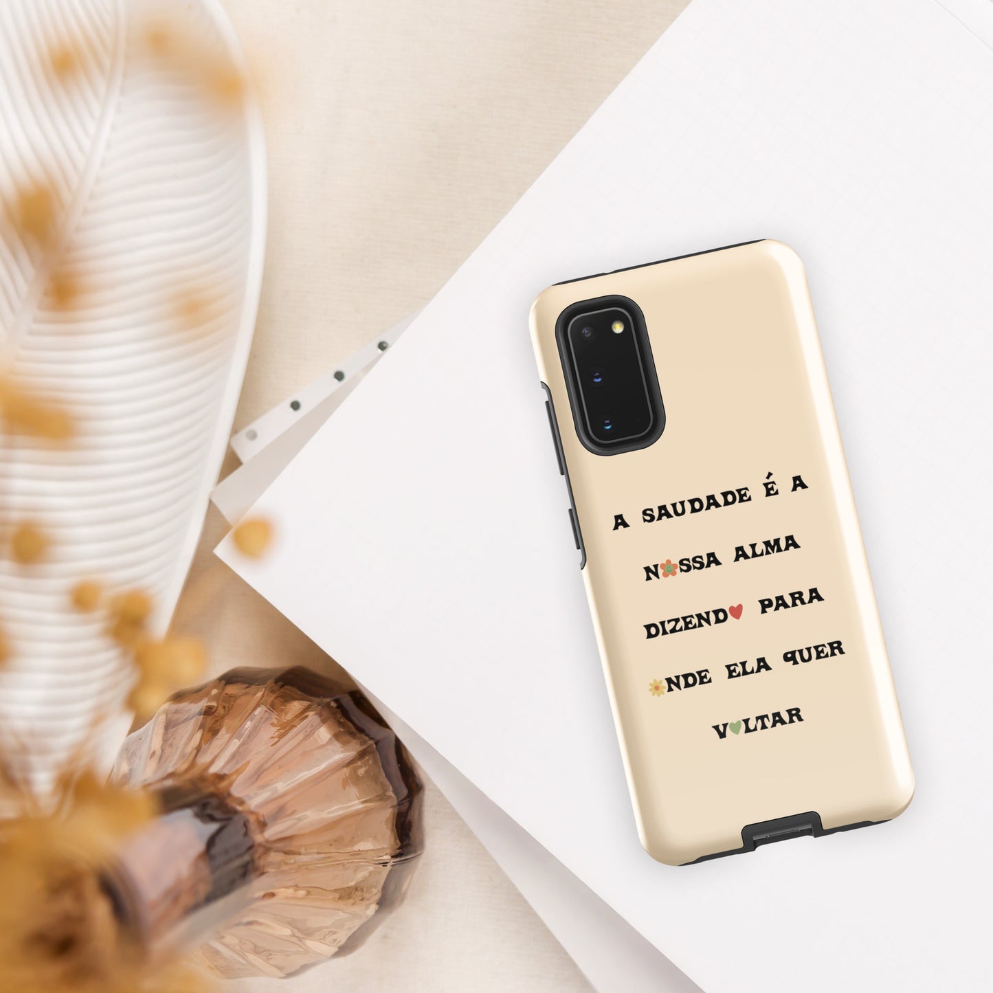 Coque Samsung rigide double protection « A saudade é a nossa alma »