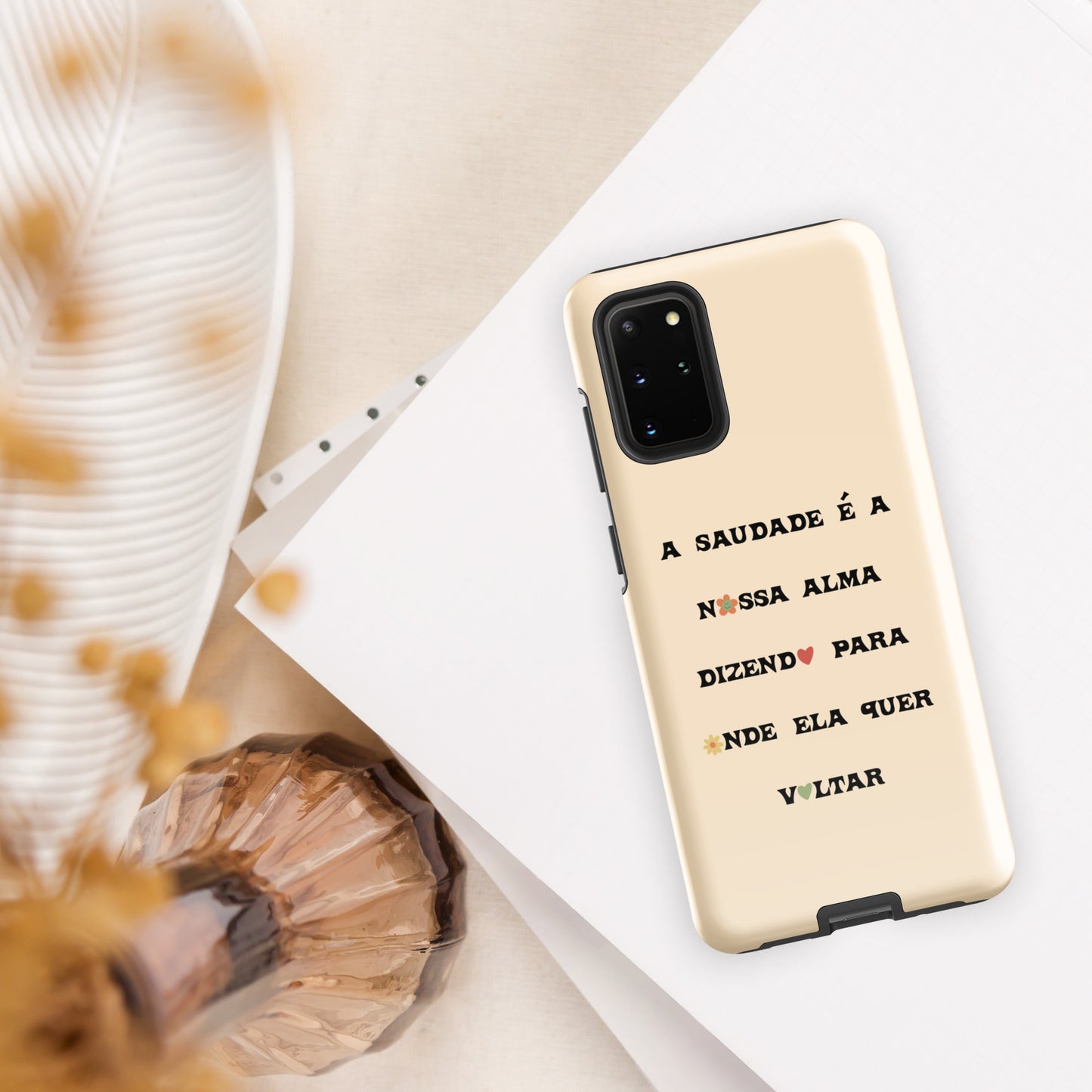 Coque Samsung rigide double protection « A saudade é a nossa alma »