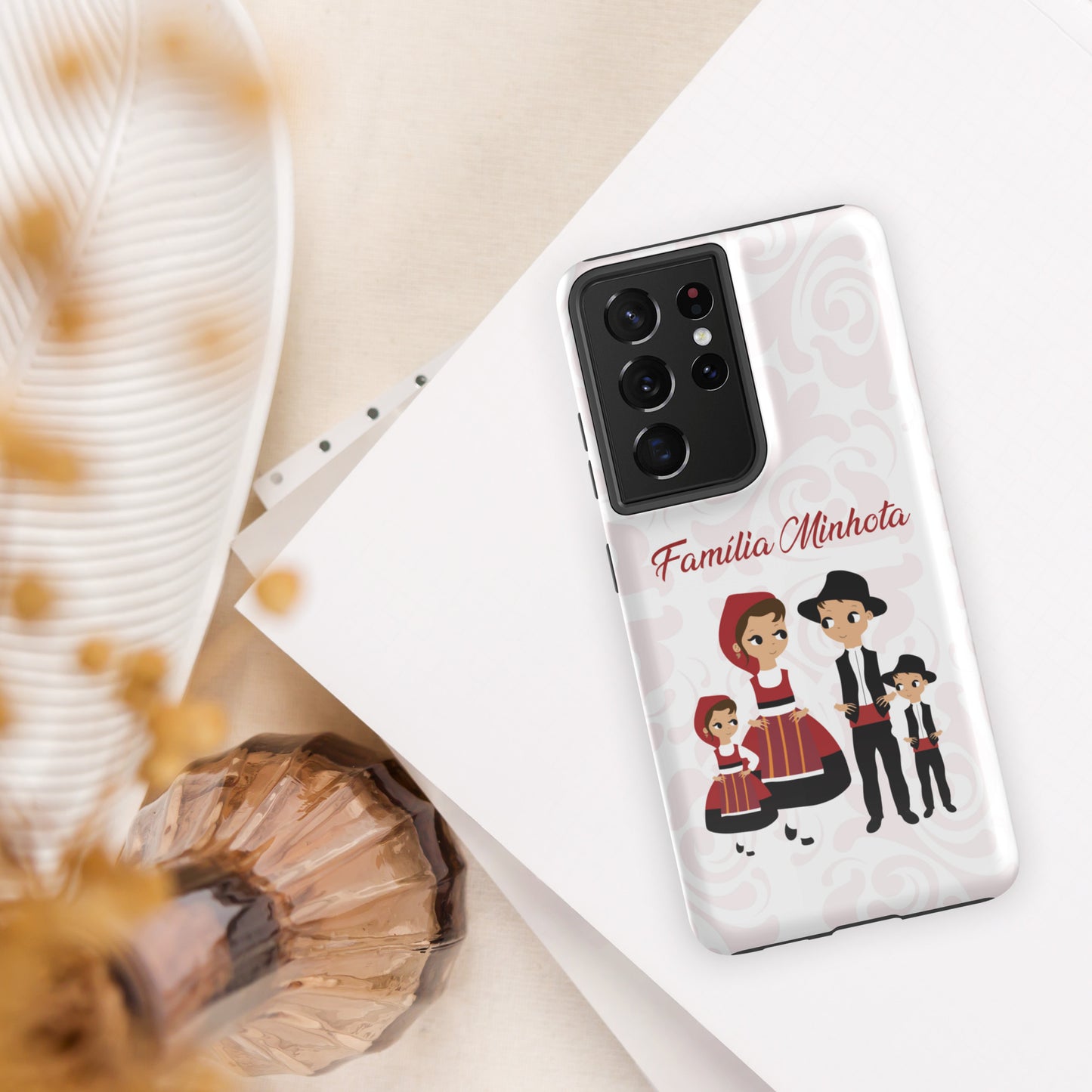 Capa rígida de dupla proteção Samsung "Família Minhota" personalizável