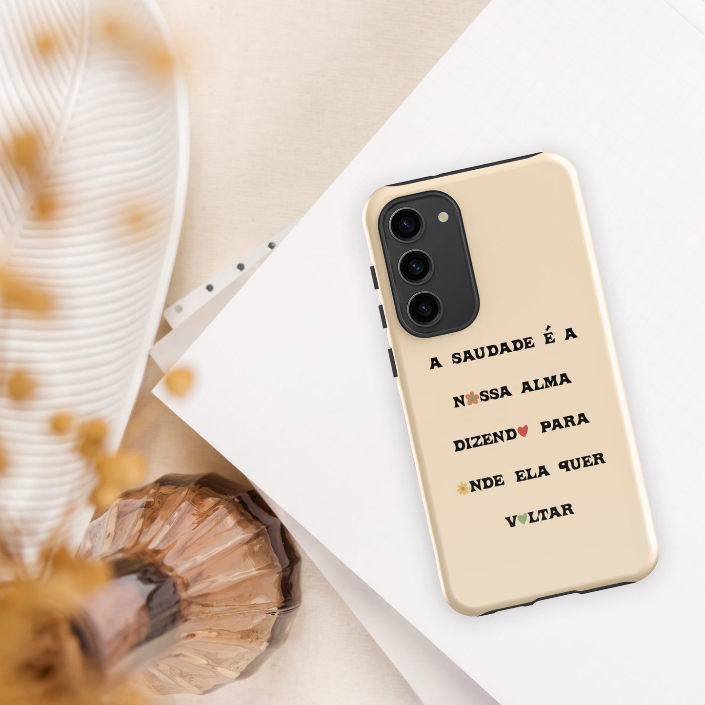 Coque Samsung rigide double protection « A saudade é a nossa alma »