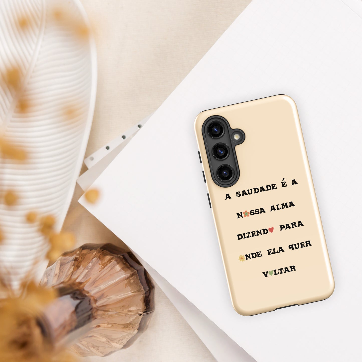 Coque Samsung rigide double protection « A saudade é a nossa alma »