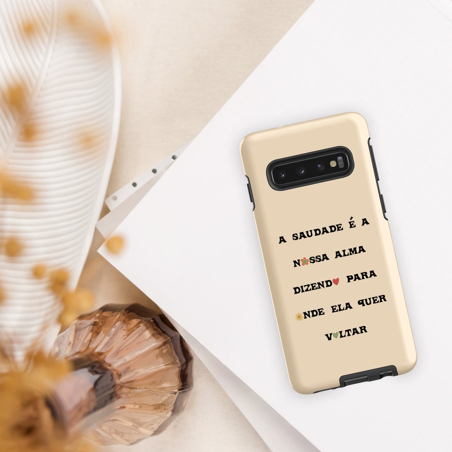 Coque Samsung rigide double protection « A saudade é a nossa alma »