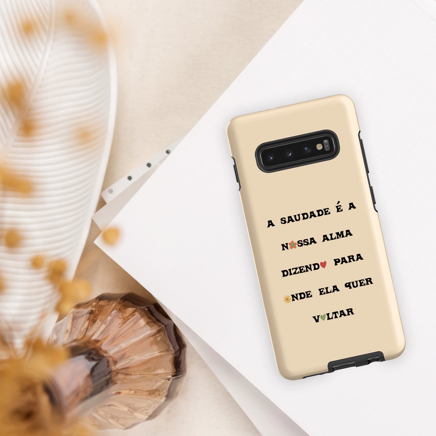 Coque Samsung rigide double protection « A saudade é a nossa alma »